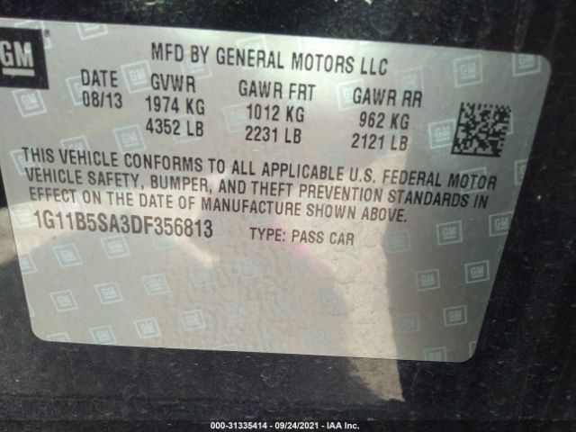 Photo 8 VIN: 1G11B5SA3DF356813 - CHEVROLET MALIBU 