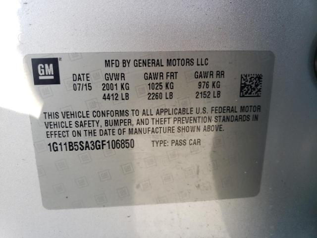 Photo 12 VIN: 1G11B5SA3GF106850 - CHEVROLET MALIBU LIM 