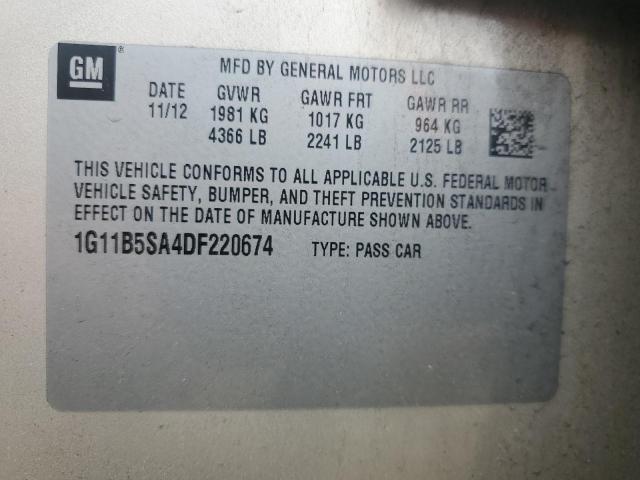 Photo 11 VIN: 1G11B5SA4DF220674 - CHEVROLET MALIBU LS 