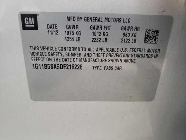 Photo 9 VIN: 1G11B5SA5DF216228 - CHEVROLET MALIBU LS 