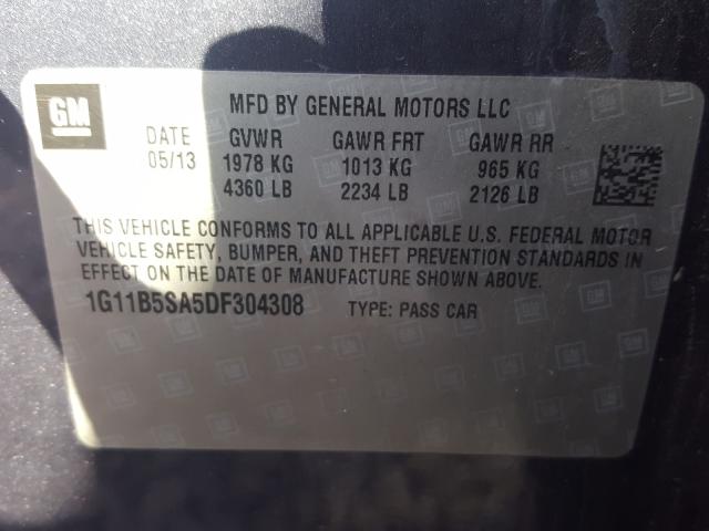 Photo 9 VIN: 1G11B5SA5DF304308 - CHEVROLET MALIBU LS 