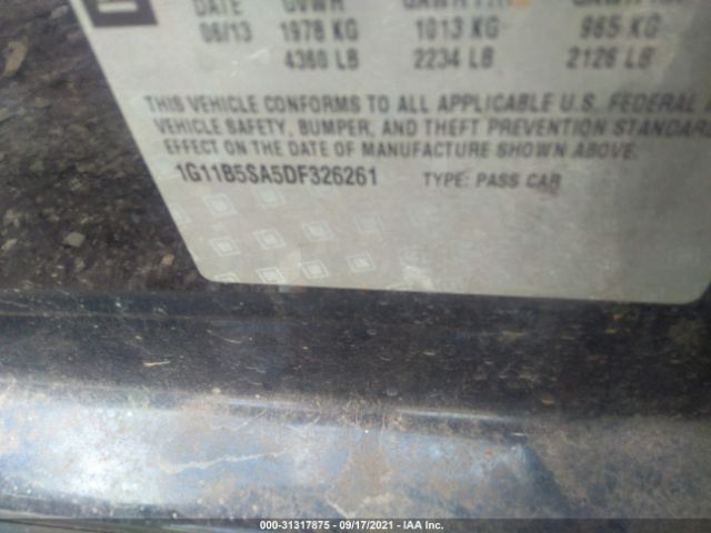 Photo 8 VIN: 1G11B5SA5DF326261 - CHEVROLET MALIBU 