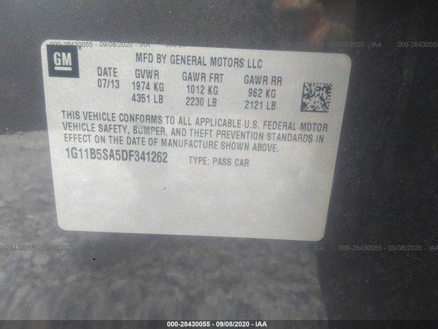 Photo 8 VIN: 1G11B5SA5DF341262 - CHEVROLET MALIBU 