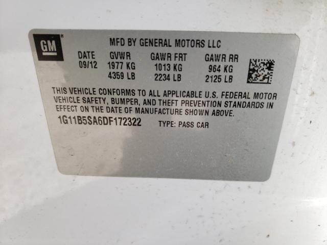 Photo 9 VIN: 1G11B5SA6DF172322 - CHEVROLET MALIBU LS 