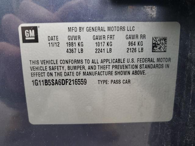 Photo 9 VIN: 1G11B5SA6DF216559 - CHEVROLET MALIBU LS 