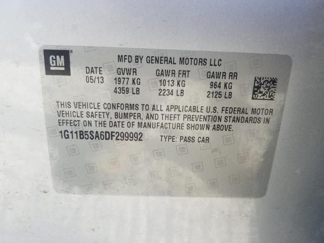 Photo 9 VIN: 1G11B5SA6DF299992 - CHEVROLET MALIBU LS 