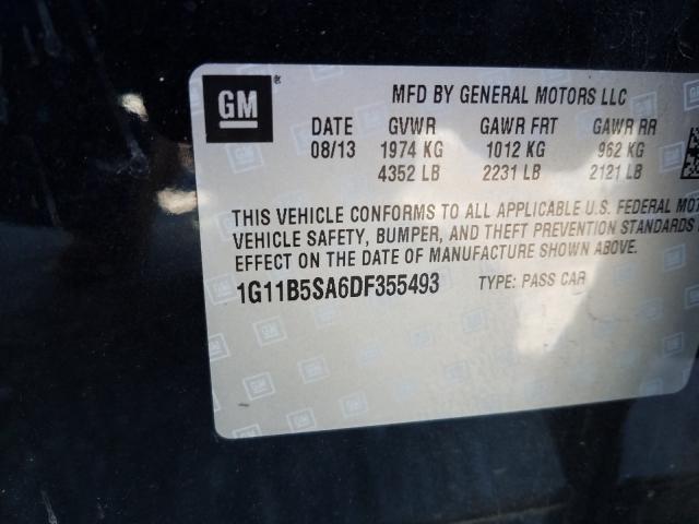 Photo 9 VIN: 1G11B5SA6DF355493 - CHEVROLET MALIBU LS 