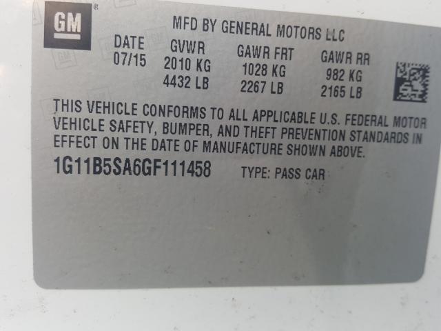 Photo 9 VIN: 1G11B5SA6GF111458 - CHEVROLET MALIBU LIM 