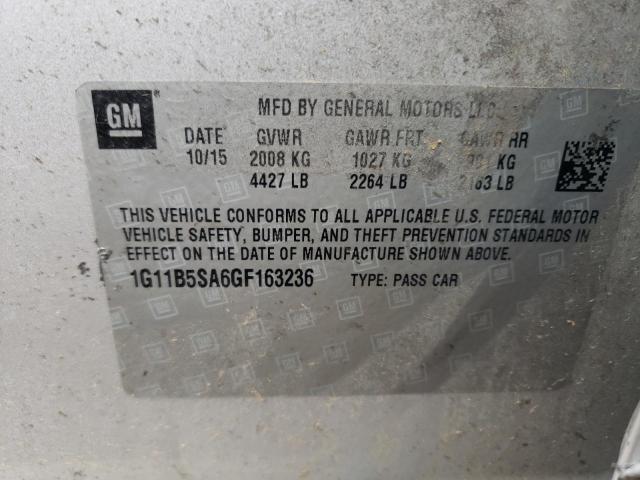 Photo 11 VIN: 1G11B5SA6GF163236 - CHEVROLET MALIBU 