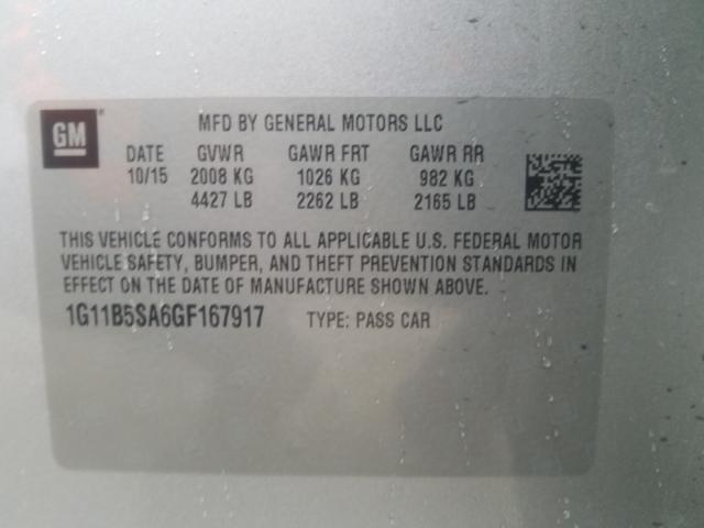 Photo 9 VIN: 1G11B5SA6GF167917 - CHEVROLET MALIBU LIM 