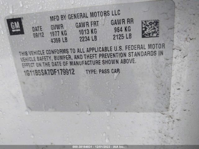 Photo 8 VIN: 1G11B5SA7DF179912 - CHEVROLET MALIBU 