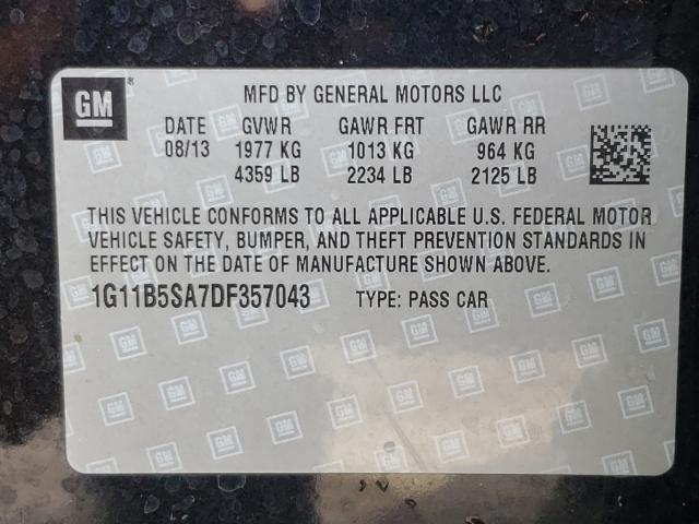 Photo 9 VIN: 1G11B5SA7DF357043 - CHEVROLET MALIBU LS 