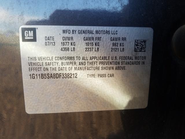 Photo 9 VIN: 1G11B5SA8DF338212 - CHEVROLET MALIBU LS 