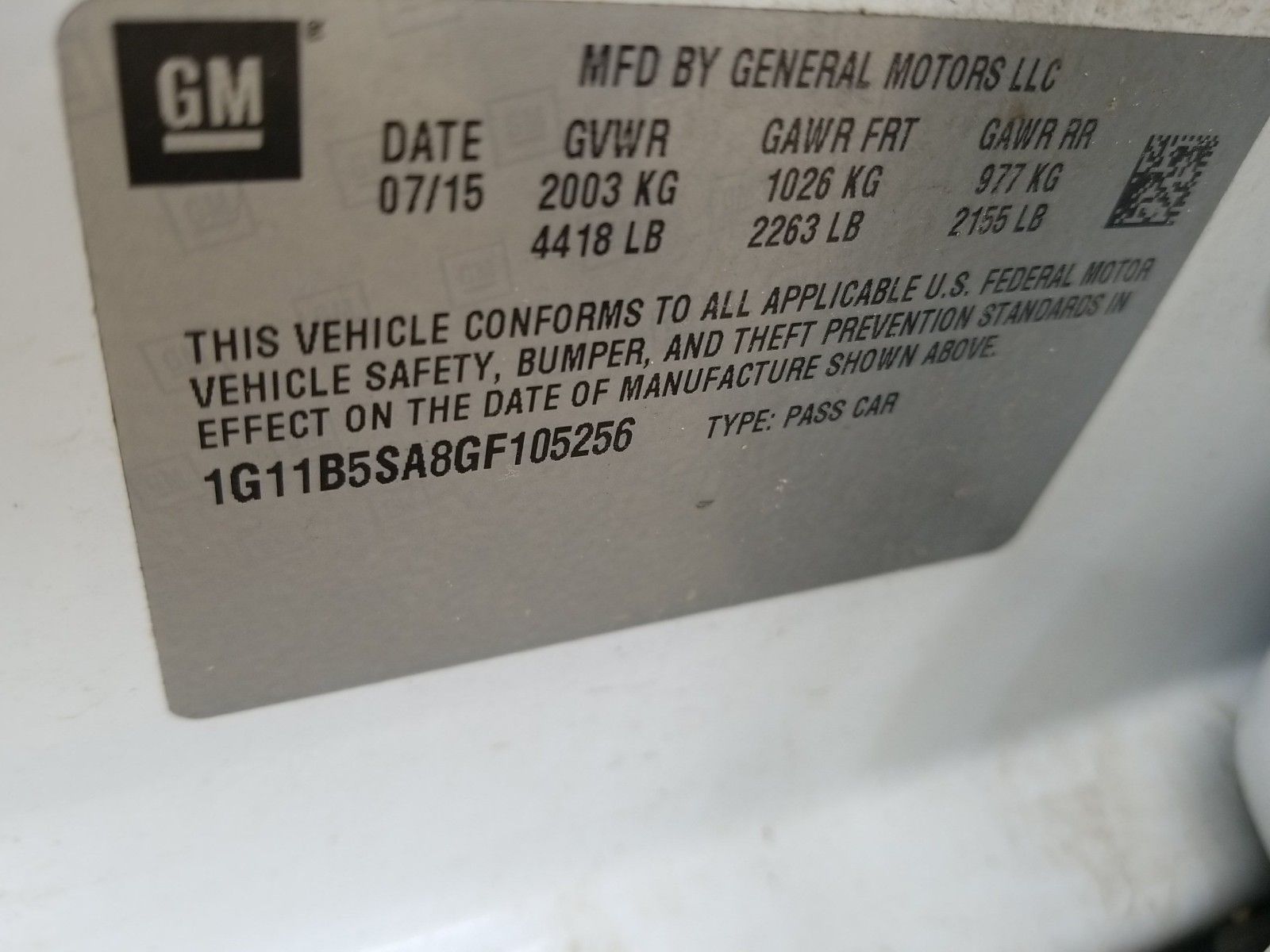 Photo 9 VIN: 1G11B5SA8GF105256 - CHEVROLET MALIBU LIMITED 