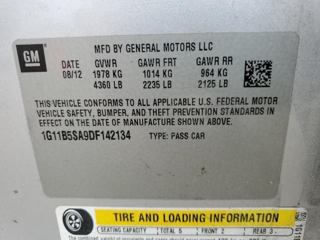 Photo 11 VIN: 1G11B5SA9DF142134 - CHEVROLET MALIBU 