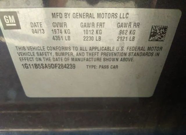 Photo 8 VIN: 1G11B5SA9DF284239 - CHEVROLET MALIBU 