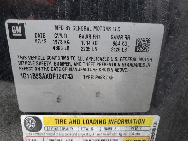 Photo 12 VIN: 1G11B5SAXDF124743 - CHEVROLET MALIBU LS 