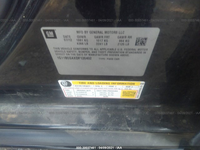 Photo 8 VIN: 1G11B5SAXDF126492 - CHEVROLET MALIBU 