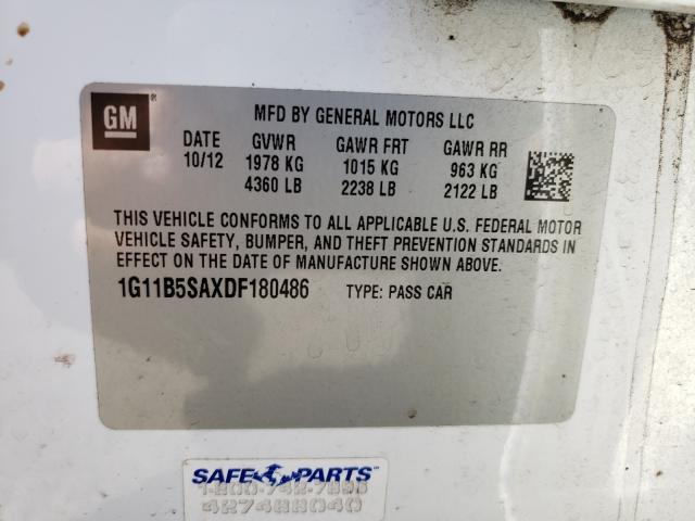 Photo 9 VIN: 1G11B5SAXDF180486 - CHEVROLET MALIBU LS 