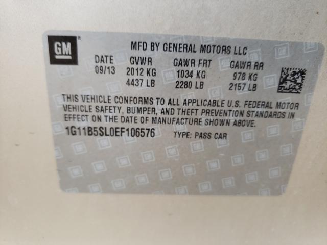 Photo 9 VIN: 1G11B5SL0EF106576 - CHEVROLET MALIBU LS 