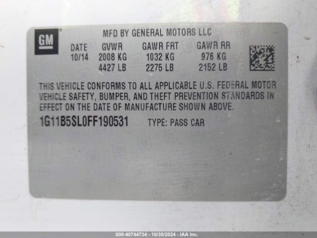 Photo 8 VIN: 1G11B5SL0FF190531 - CHEVROLET MALIBU 