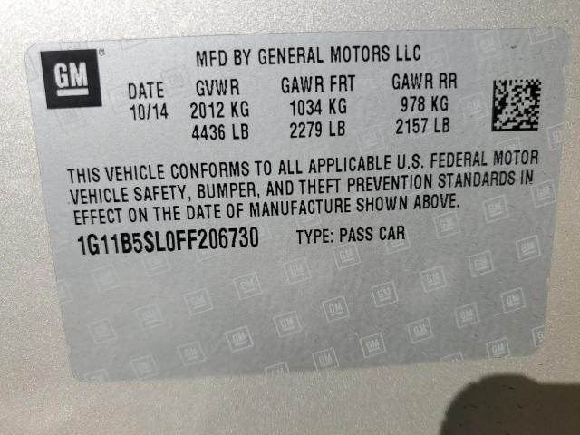 Photo 11 VIN: 1G11B5SL0FF206730 - CHEVROLET MALIBU 