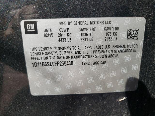 Photo 9 VIN: 1G11B5SL0FF259430 - CHEVROLET MALIBU LS 