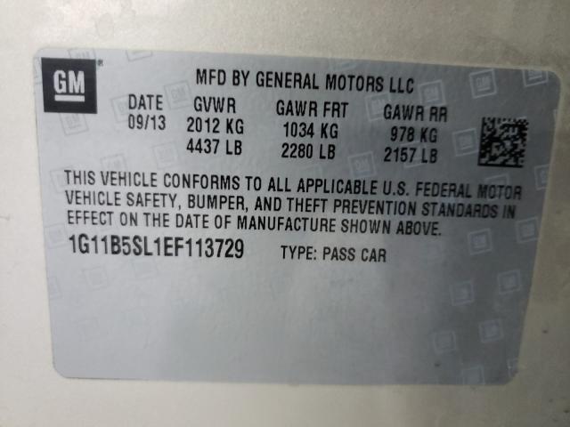 Photo 9 VIN: 1G11B5SL1EF113729 - CHEVROLET MALIBU LS 