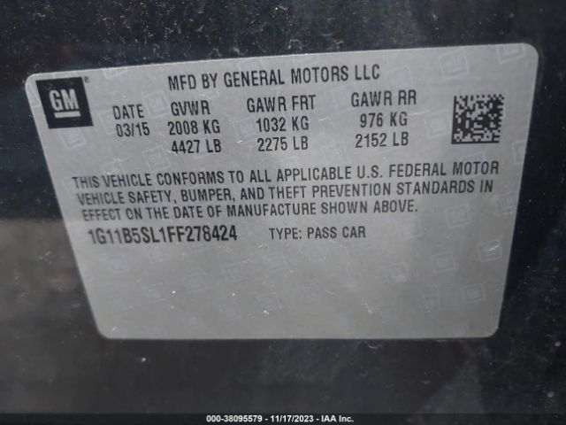 Photo 8 VIN: 1G11B5SL1FF278424 - CHEVROLET MALIBU 