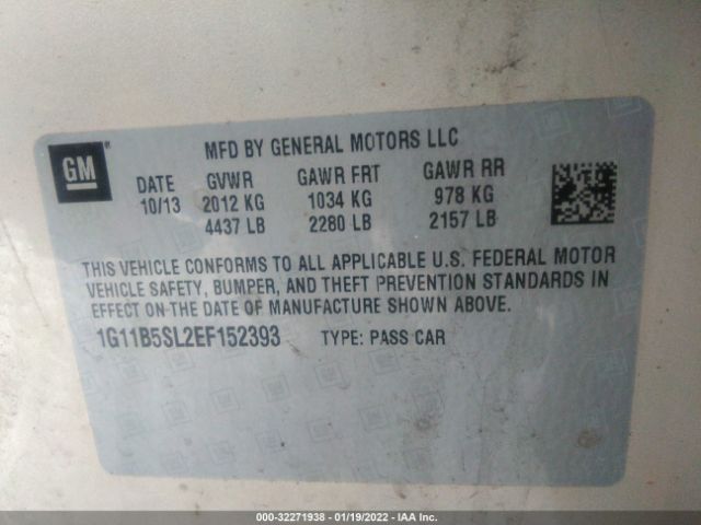 Photo 8 VIN: 1G11B5SL2EF152393 - CHEVROLET MALIBU 