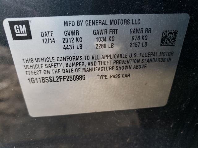 Photo 9 VIN: 1G11B5SL2FF250986 - CHEVROLET MALIBU LS 