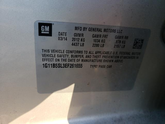 Photo 9 VIN: 1G11B5SL3EF261655 - CHEVROLET MALIBU LS 