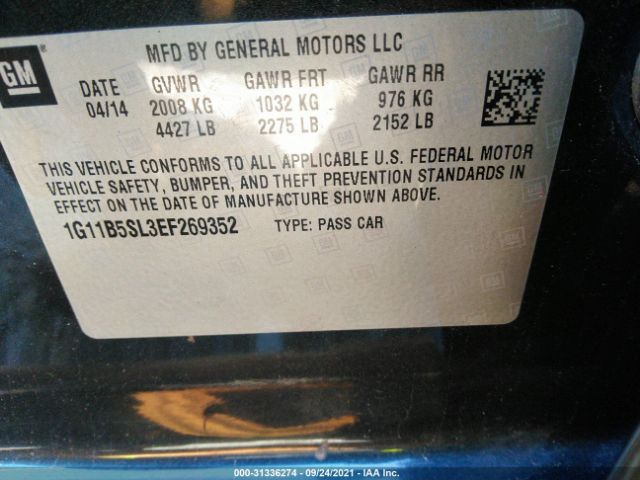 Photo 8 VIN: 1G11B5SL3EF269352 - CHEVROLET MALIBU 