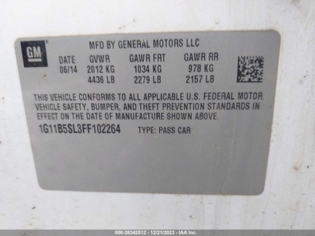 Photo 8 VIN: 1G11B5SL3FF102264 - CHEVROLET MALIBU 