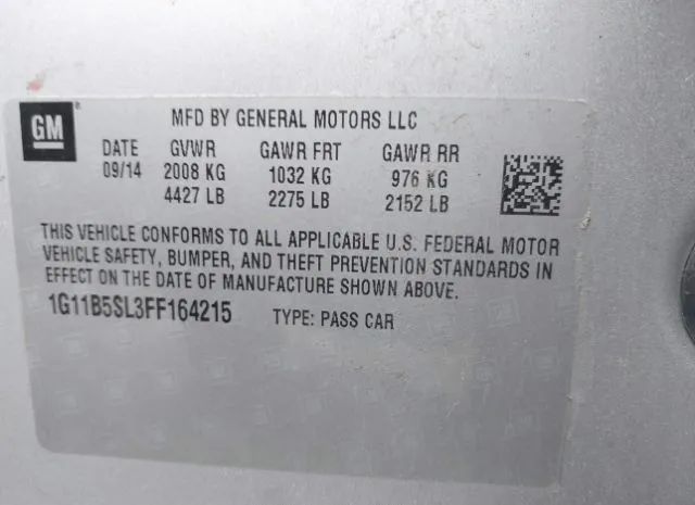 Photo 8 VIN: 1G11B5SL3FF164215 - CHEVROLET MALIBU 