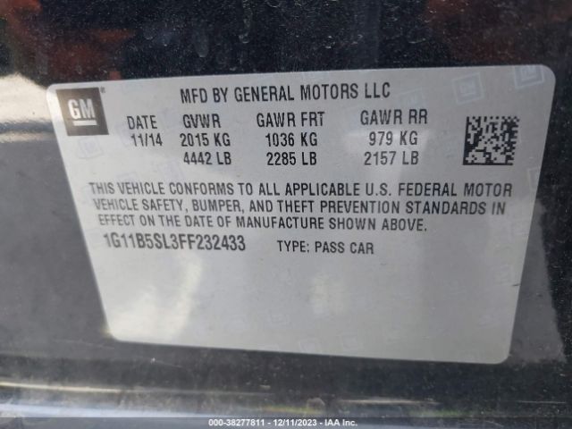 Photo 8 VIN: 1G11B5SL3FF232433 - CHEVROLET MALIBU 