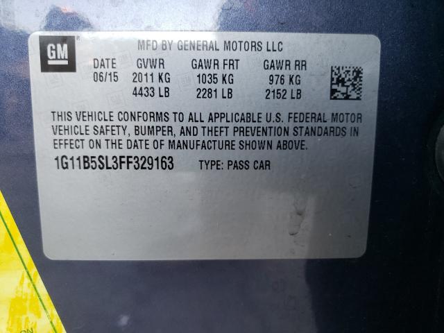 Photo 9 VIN: 1G11B5SL3FF329163 - CHEVROLET MALIBU LS 