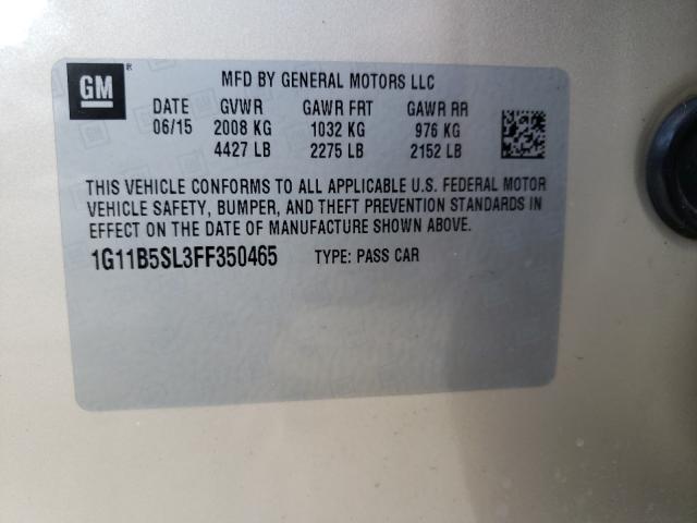 Photo 9 VIN: 1G11B5SL3FF350465 - CHEVROLET MALIBU LS 