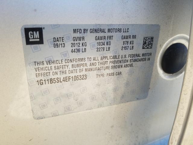 Photo 9 VIN: 1G11B5SL4EF106323 - CHEVROLET MALIBU 