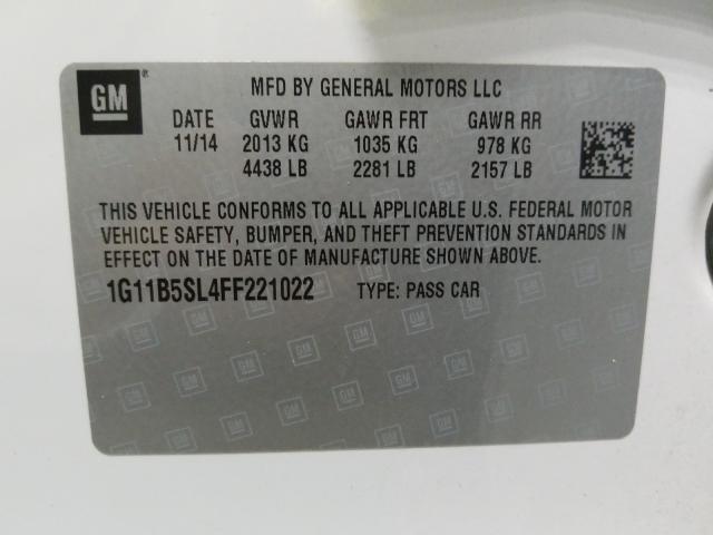 Photo 9 VIN: 1G11B5SL4FF221022 - CHEVROLET MALIBU LS 