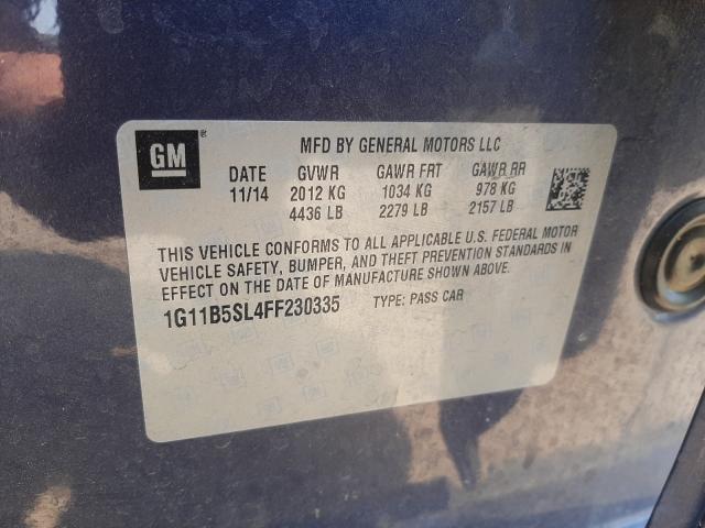 Photo 9 VIN: 1G11B5SL4FF230335 - CHEVROLET MALIBU LS 