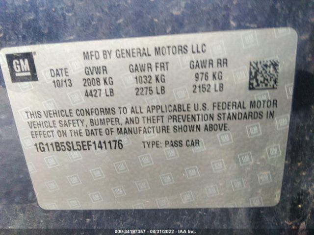 Photo 8 VIN: 1G11B5SL5EF141176 - CHEVROLET MALIBU 