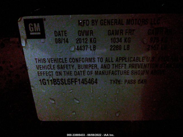 Photo 8 VIN: 1G11B5SL6FF145464 - CHEVROLET MALIBU 