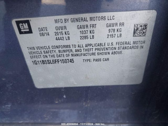 Photo 8 VIN: 1G11B5SL6FF150745 - CHEVROLET MALIBU 