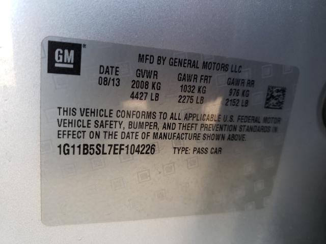 Photo 9 VIN: 1G11B5SL7EF104226 - CHEVROLET MALIBU LS 