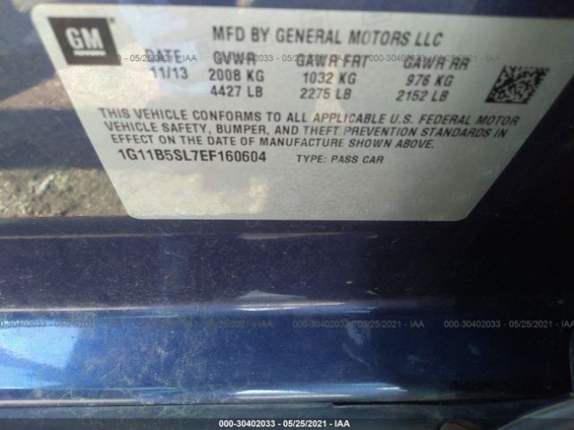 Photo 8 VIN: 1G11B5SL7EF160604 - CHEVROLET MALIBU 