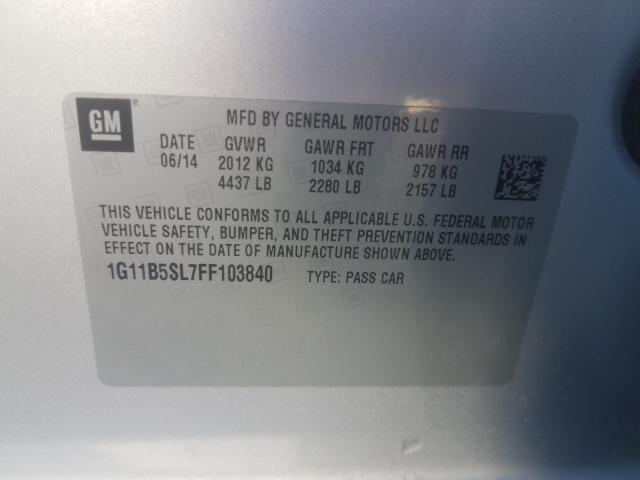 Photo 9 VIN: 1G11B5SL7FF103840 - CHEVROLET MALIBU LS 