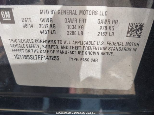 Photo 8 VIN: 1G11B5SL7FF147255 - CHEVROLET MALIBU 