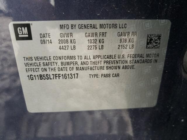 Photo 9 VIN: 1G11B5SL7FF161317 - CHEVROLET MALIBU LS 