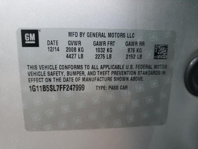 Photo 9 VIN: 1G11B5SL7FF247999 - CHEVROLET MALIBU LS 